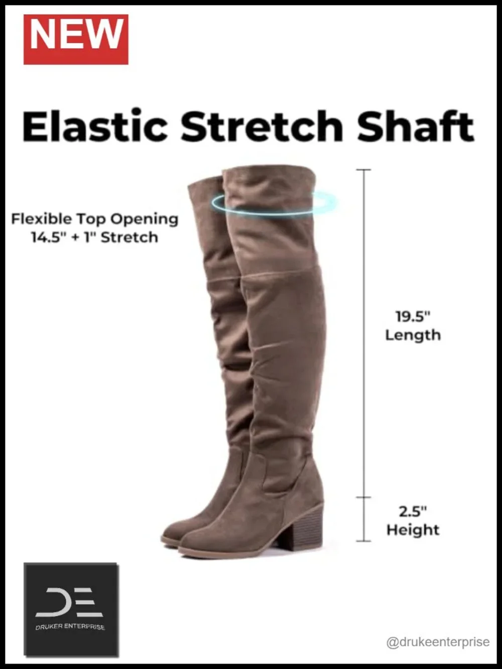 Women's Over the Knee Boots Faux Suede Block Heel Side Zip